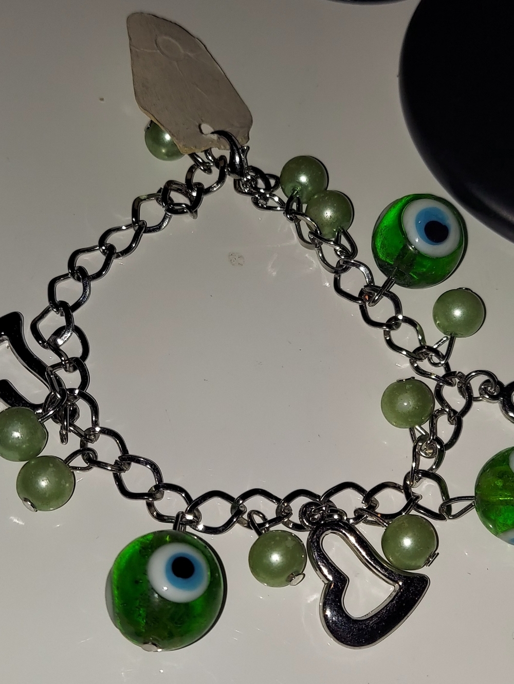 Green Evil Eye Charm Bracelet - Women Jewelry NWT